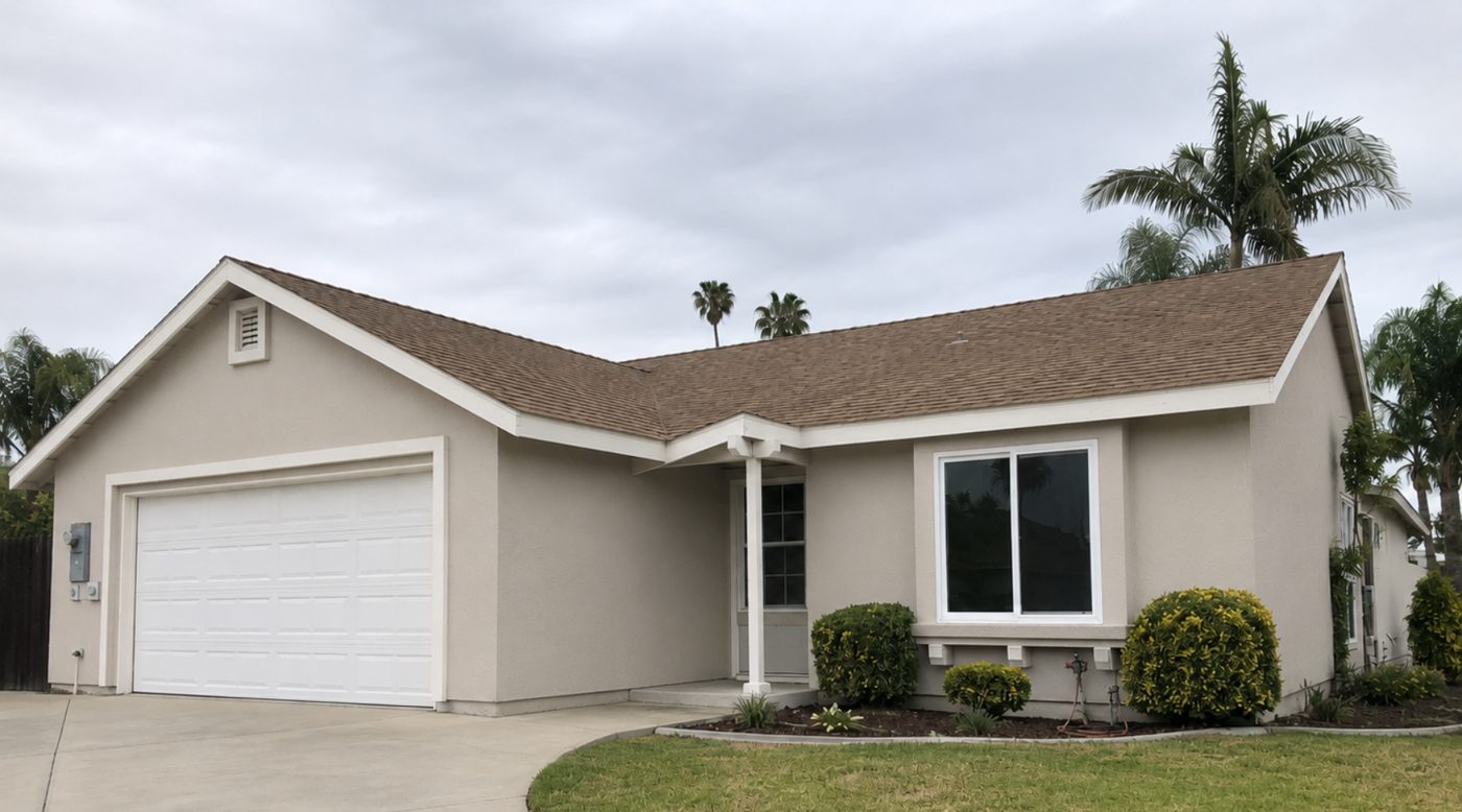 Freshly painted exterior of a residential home