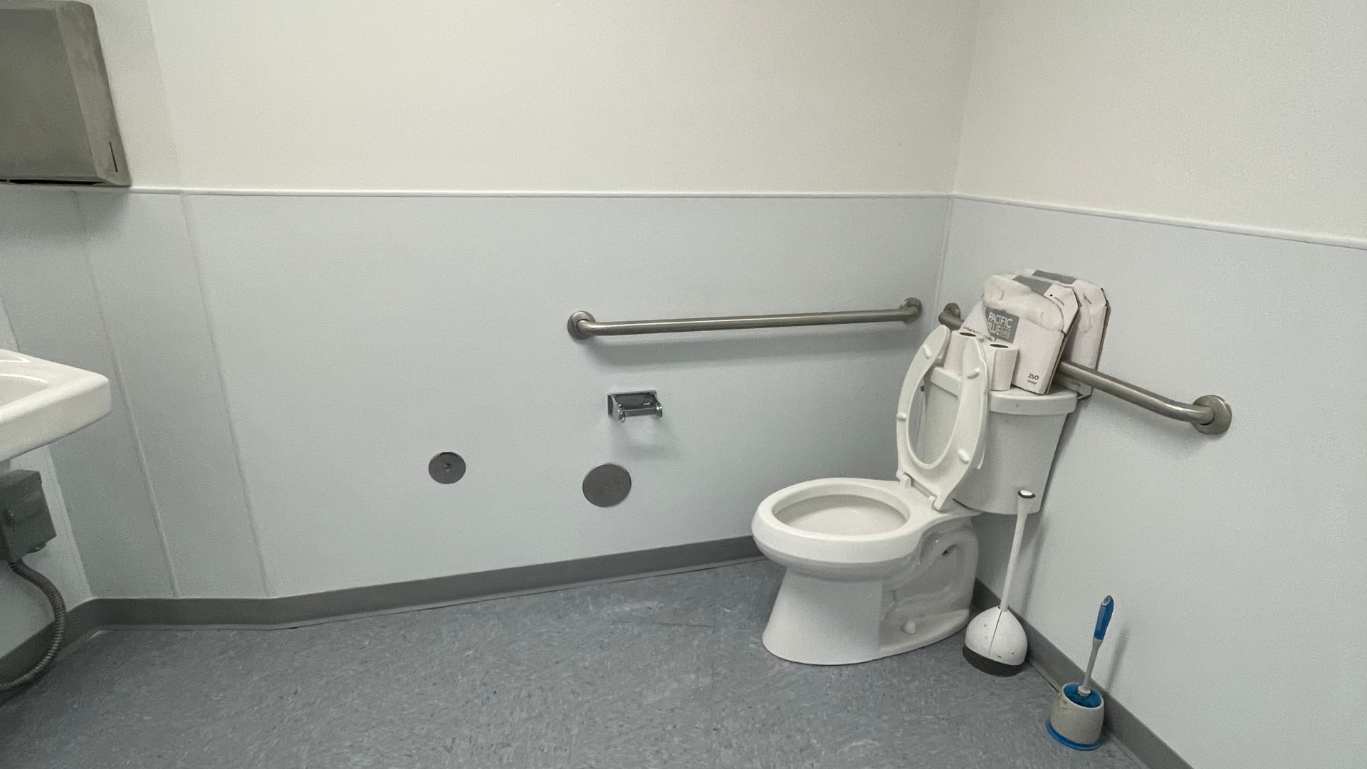 Commercial restroom after completion