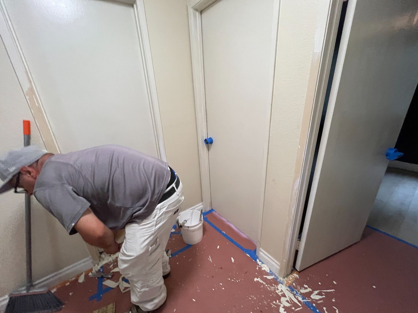 Thorough floor protection and color sampling
